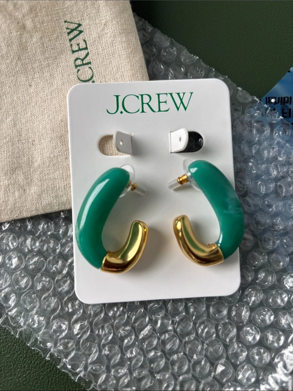 J. Crew Dual Tone Acetate Gold Hoop Earrings
